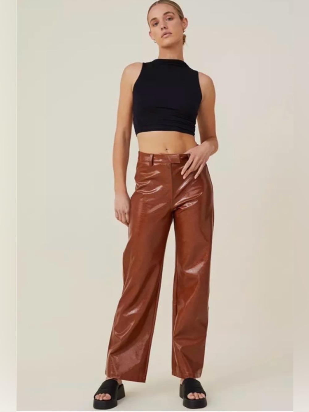 NWT Cotton on Women's Arlow Straight vegan Leather Pants